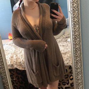 Long knit cardigan